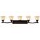 Bolla 45 3/4"W Amber Seedy Glass 5-Light Bathroom Light