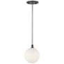 2_Bolla 5 1/2" Wide Black and Opal Glass LED Mini Pendant