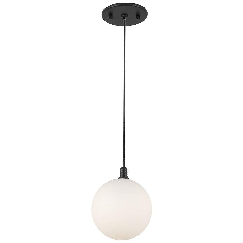 Image 3 Bolla 5 1/2" Wide Black and Opal Glass LED Mini Pendant more views
