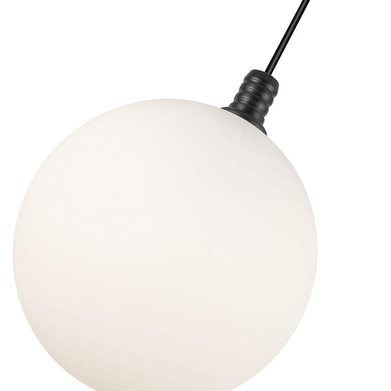 Image 4 Bolla 5 1/2" Wide Black and Opal Glass LED Mini Pendant more views