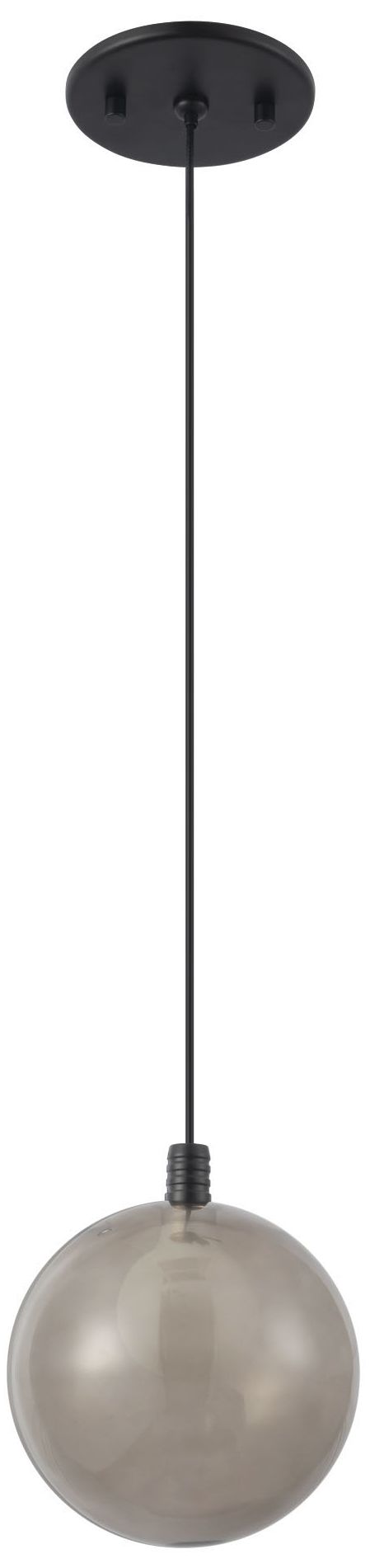 Image 3 Bolla 6-in Black dimmable LED Pendant with Smoked Glass more views