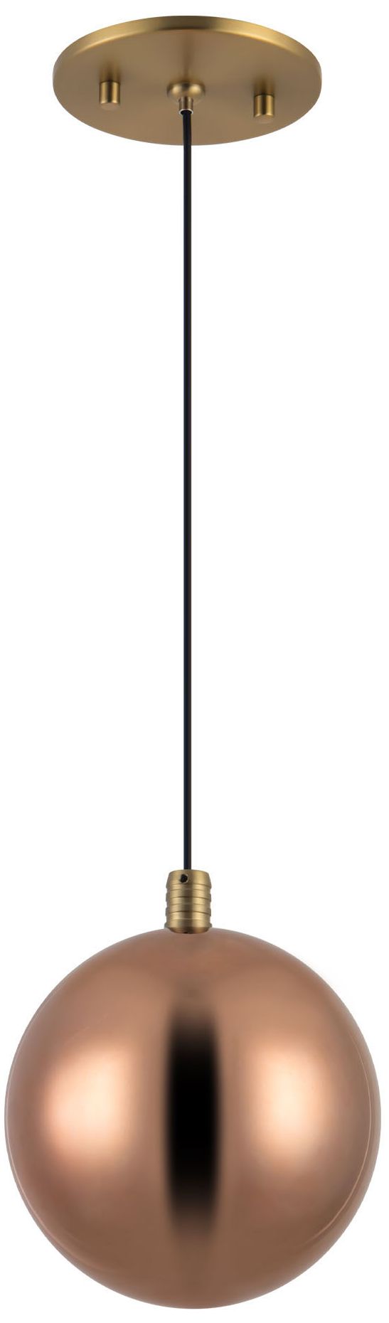 Image 3 Bolla 6-in Brushed Gold dimmable LED Pendant with Copper Glass more views