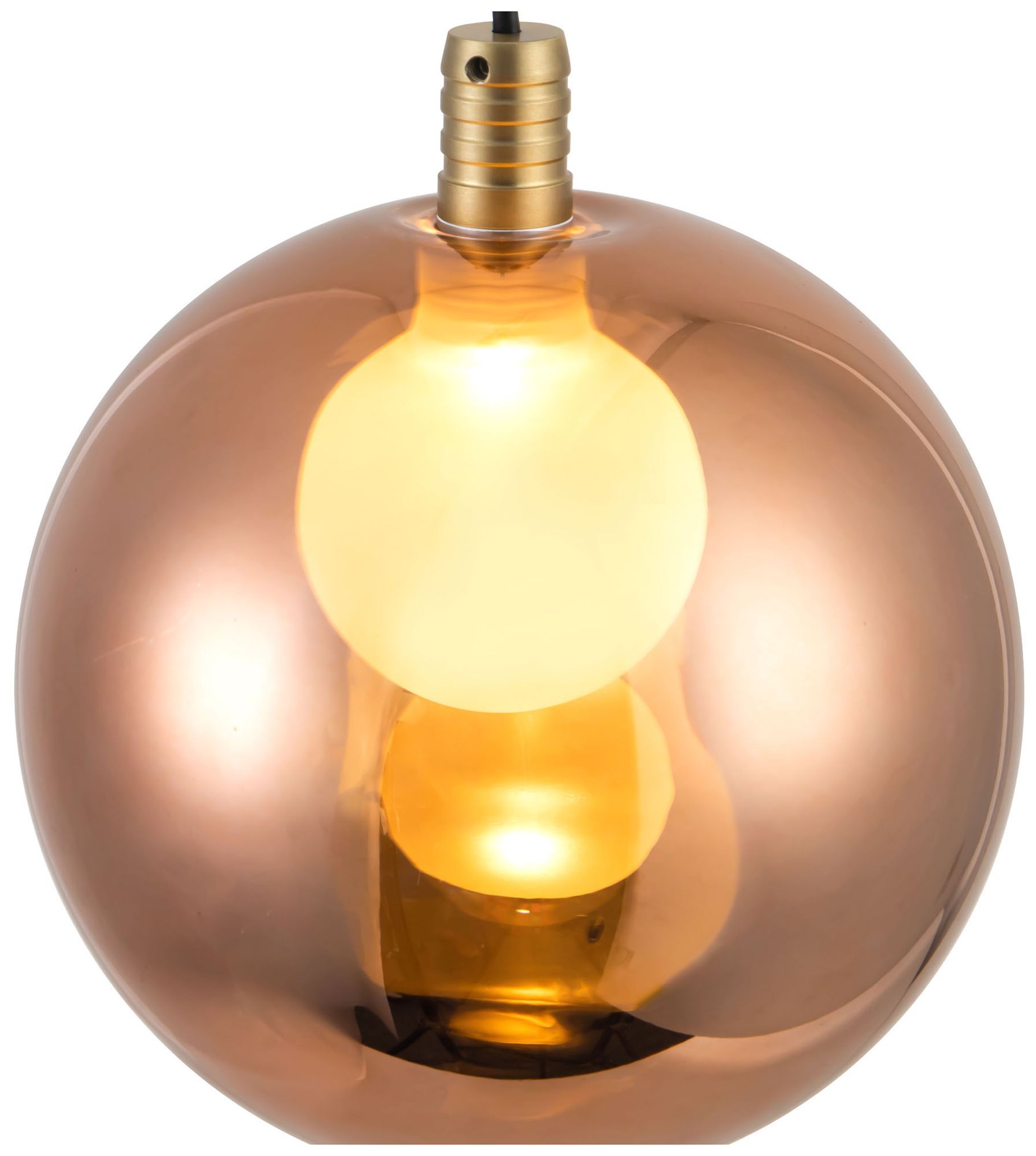 Image 4 Bolla 6-in Brushed Gold dimmable LED Pendant with Copper Glass more views
