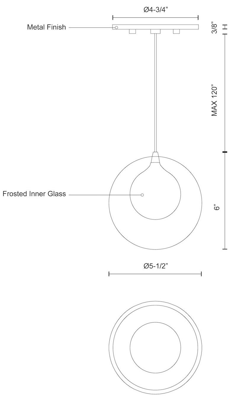 Image 7 Bolla 6-in Brushed Gold dimmable LED Pendant with Copper Glass more views