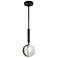 Bolla 6" Wide Black Pendant With White Glass Shade