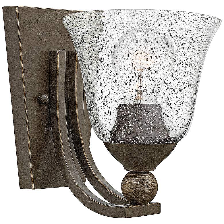 Image 1 Bolla 8 1/2" High Bronze Wall Sconce w/ Clear Seedy Glass