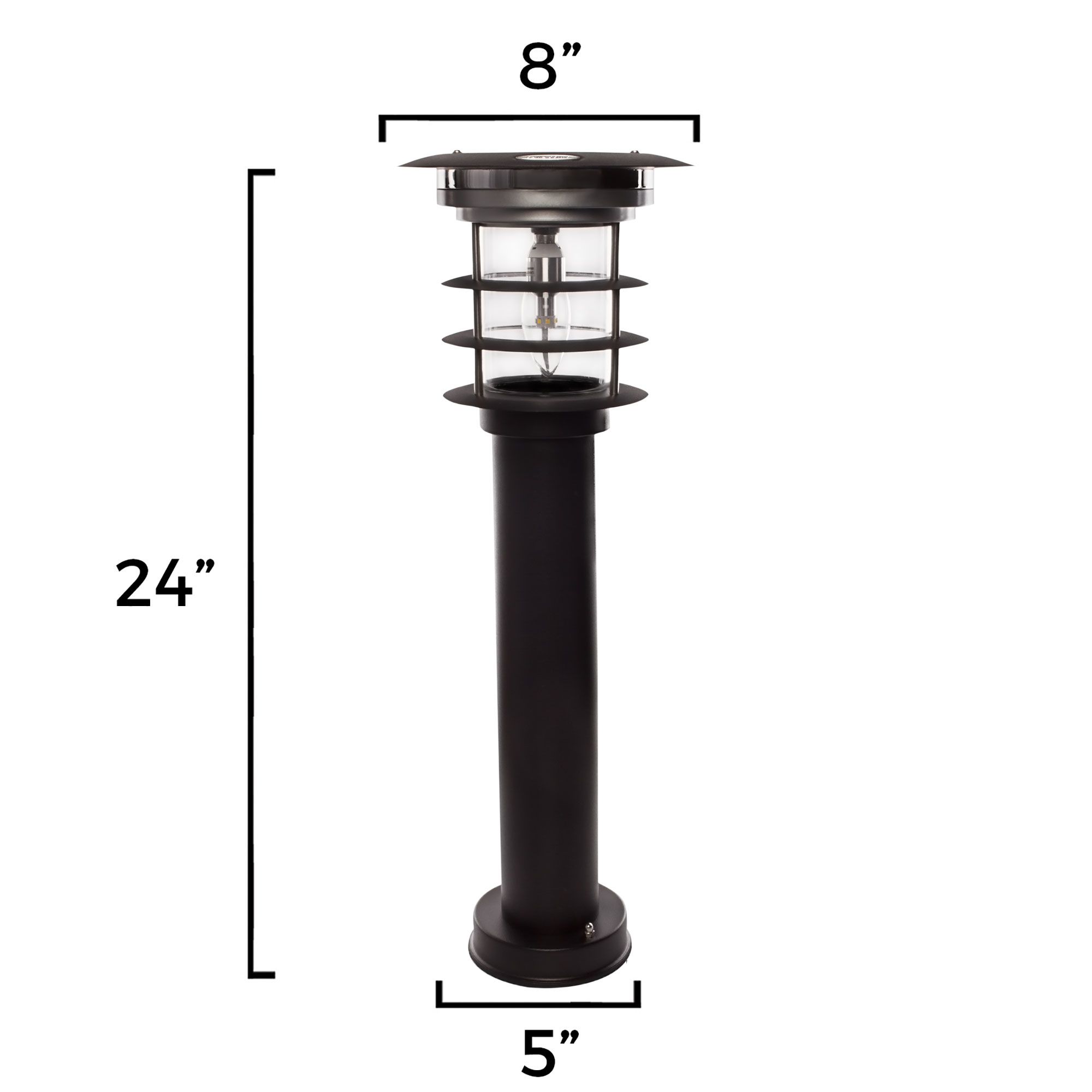 Image 4 Bollard 24" High Black Finish Solar Powered LED Landscape Light more views