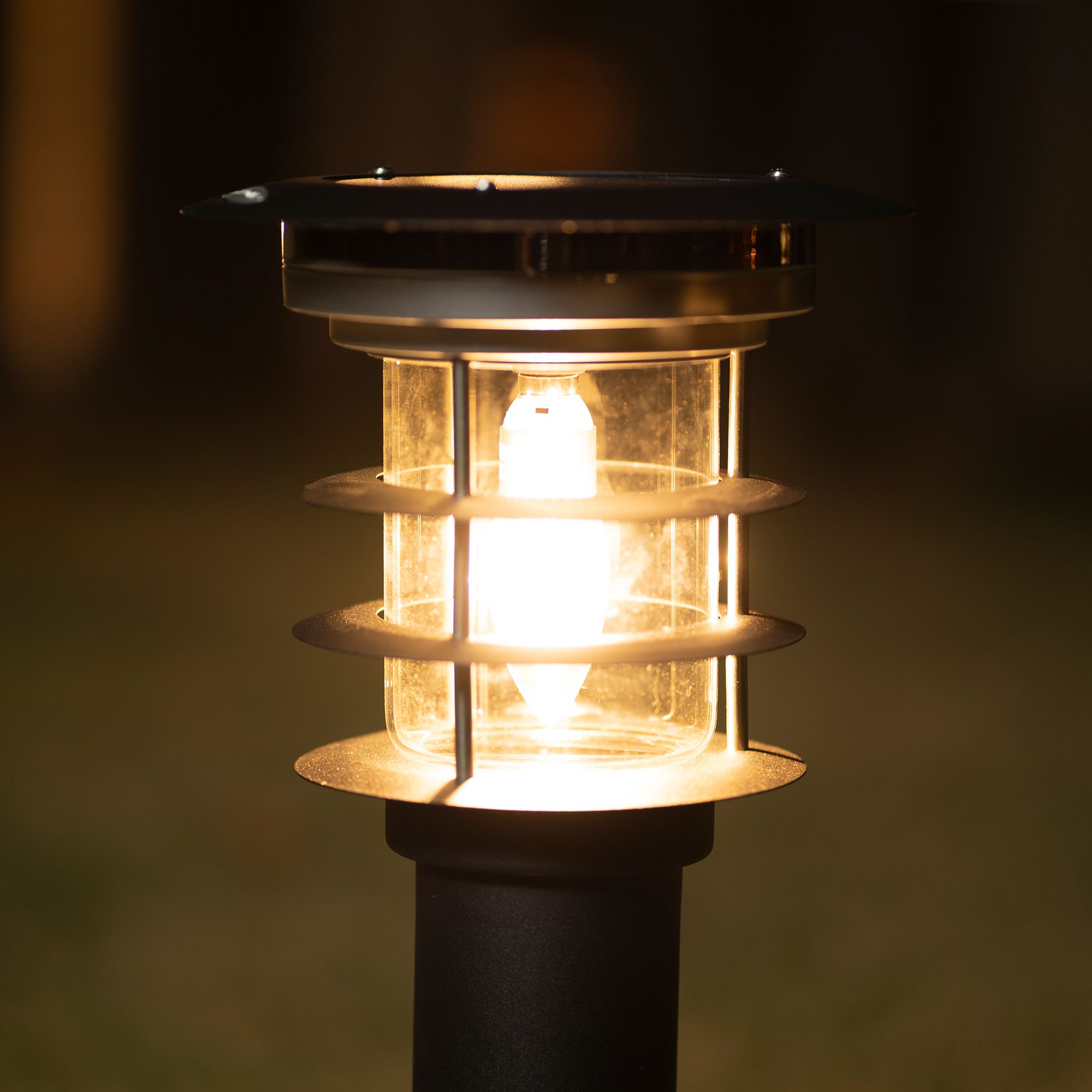 Watch A Video About a Silver Bollard Solar LED EZ Anchor Landscape Light