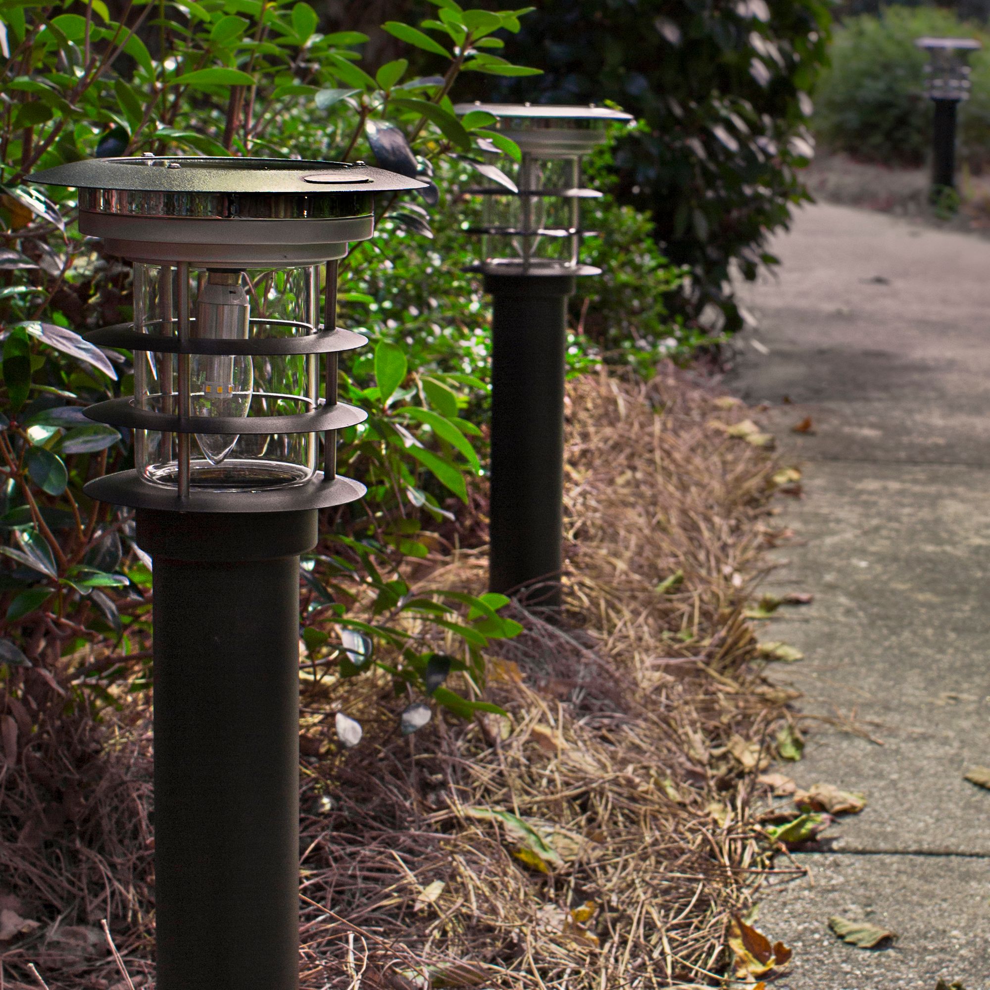 Watch A Video About a Silver Bollard Solar LED EZ Anchor Landscape Light