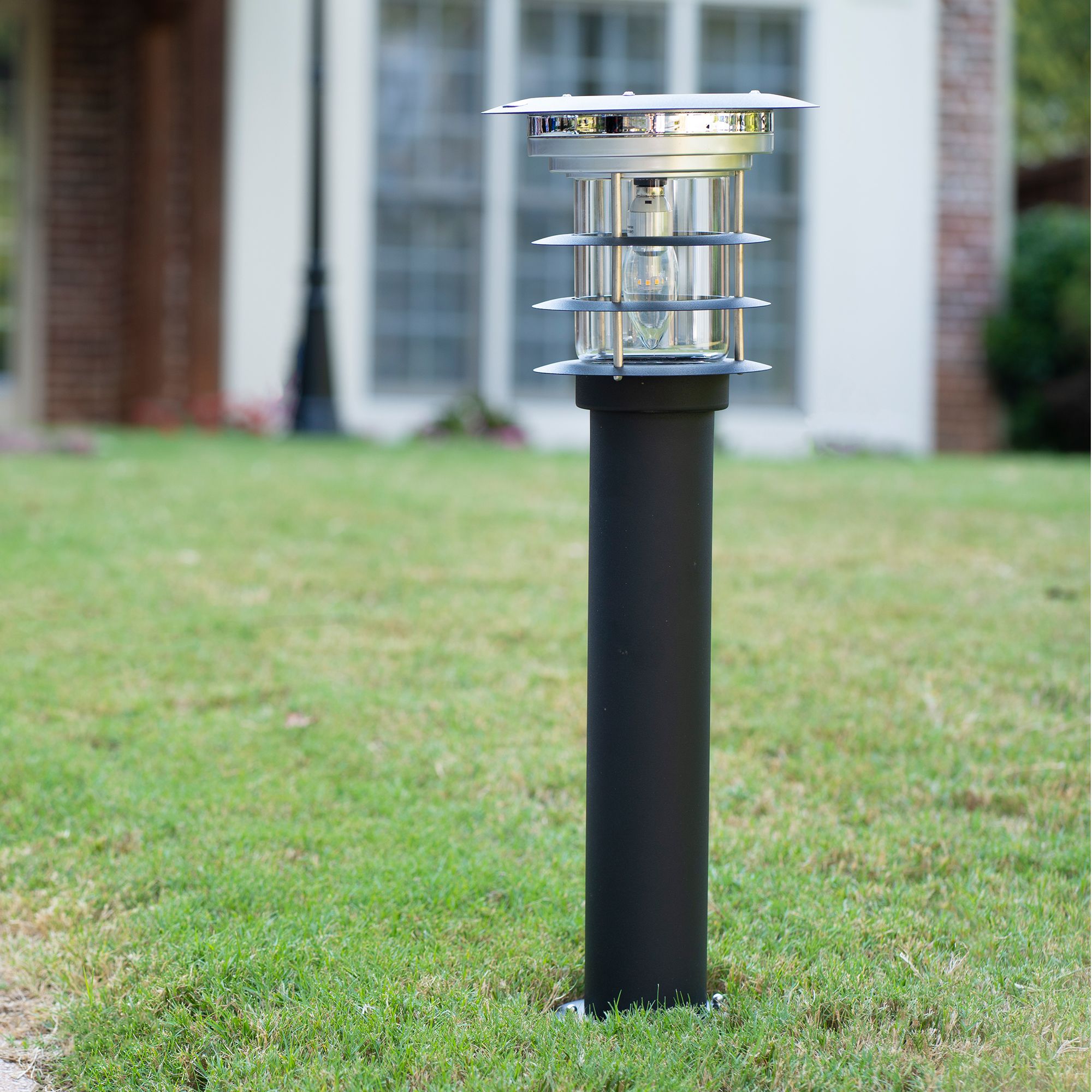 Watch A Video About a Silver Bollard Solar LED EZ Anchor Landscape Light