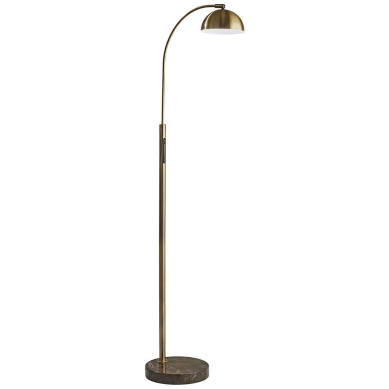 Image 1 Bolton Antique Brass Metal LED Task Floor Lamp