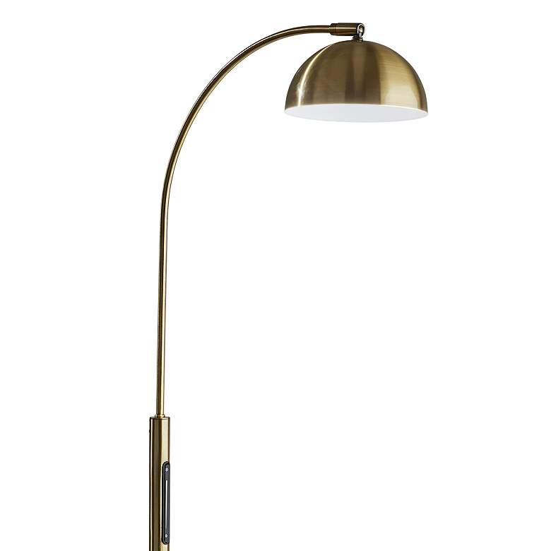 Image 2 Bolton Antique Brass Metal LED Task Floor Lamp more views