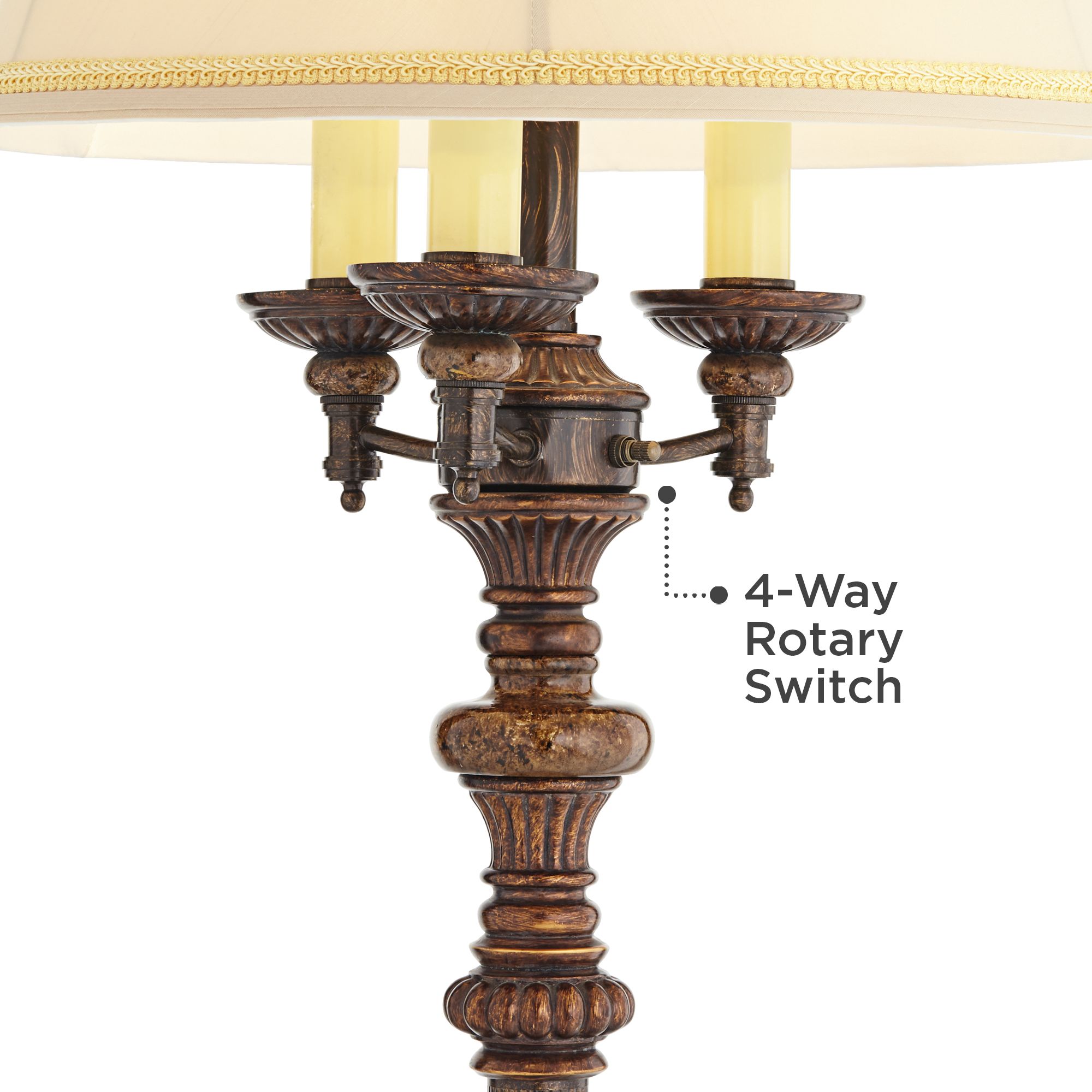 Image 5 Bolzano 64 1/2" Italian Bronze 4-Light Traditional Floor Lamp more views