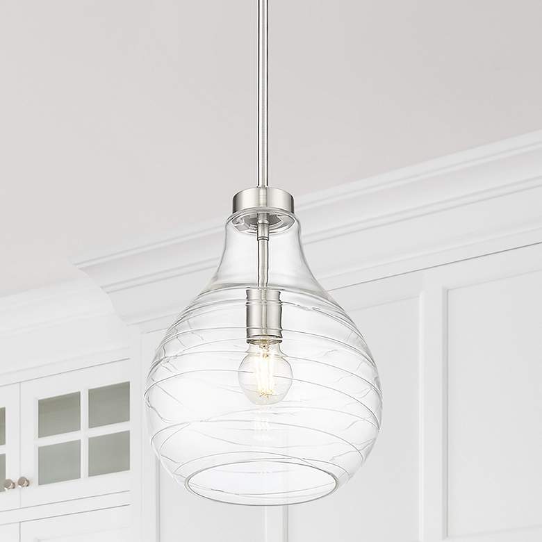 Image 1 Bon Air 10" Wide Brushed Nickel Mini Pendant