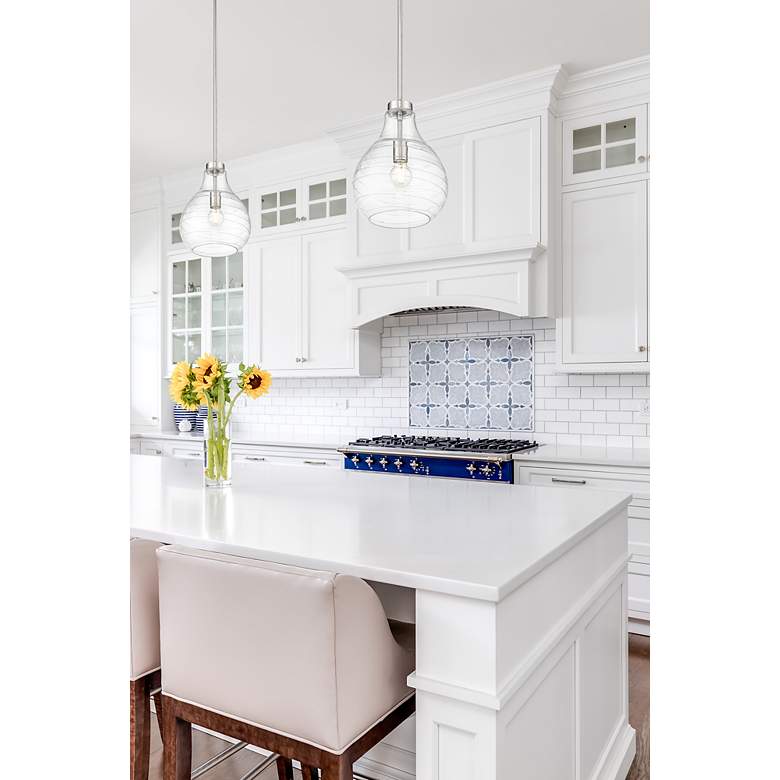 Image 3 Bon Air 10" Wide Brushed Nickel Mini Pendant more views