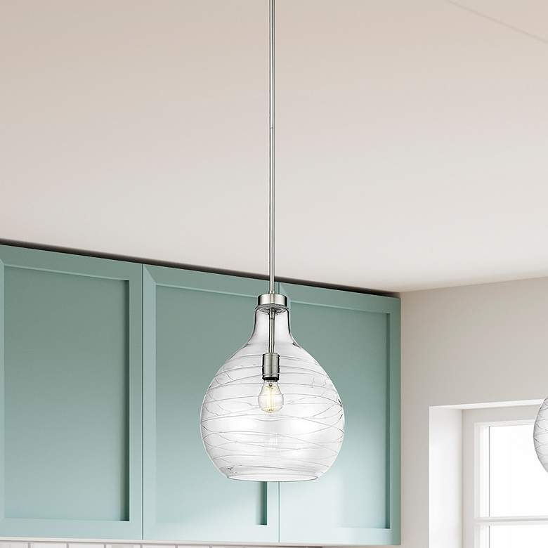 Image 1 Bon Air 13" Wide Brushed Nickel Pendant Light