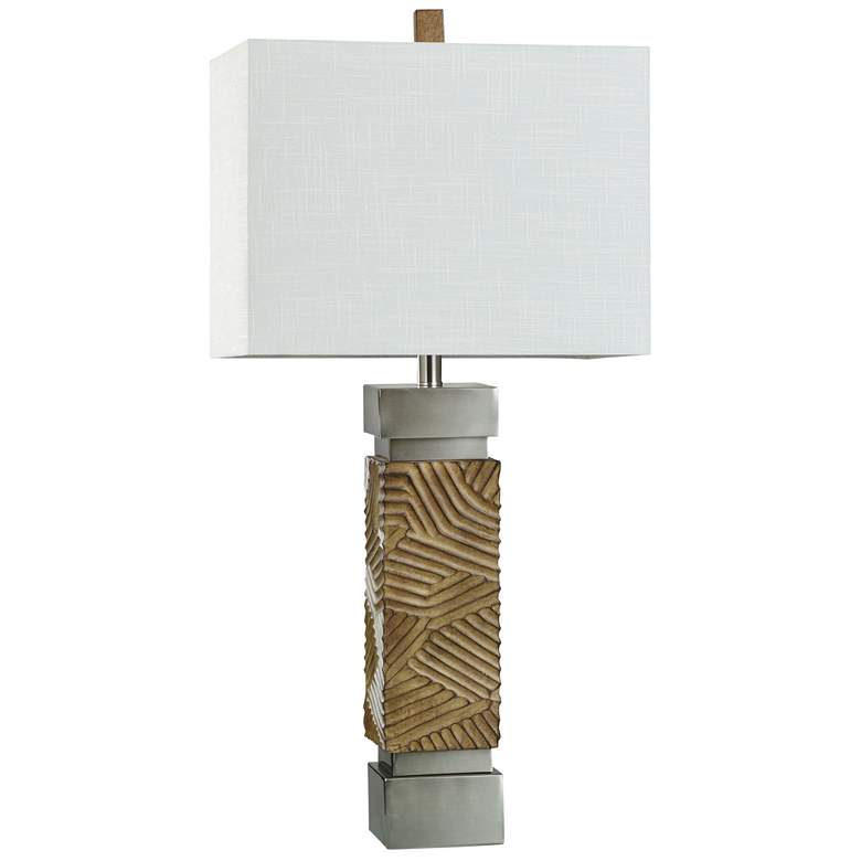 Image 1 Bonafide Abstract Line 33" Silver Table Lamp