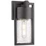 Bond 1-Light Black Metal and Seeded Glass Outdoor Wall Light