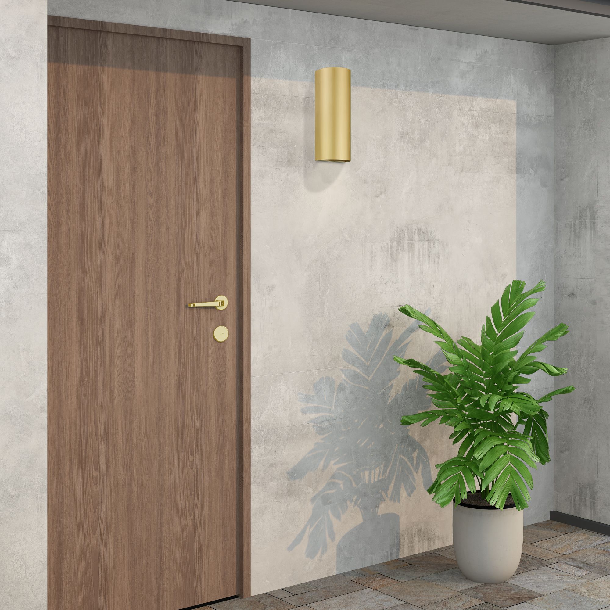 Bond 14" High Satin Gold ADA Outdoor Wall Light