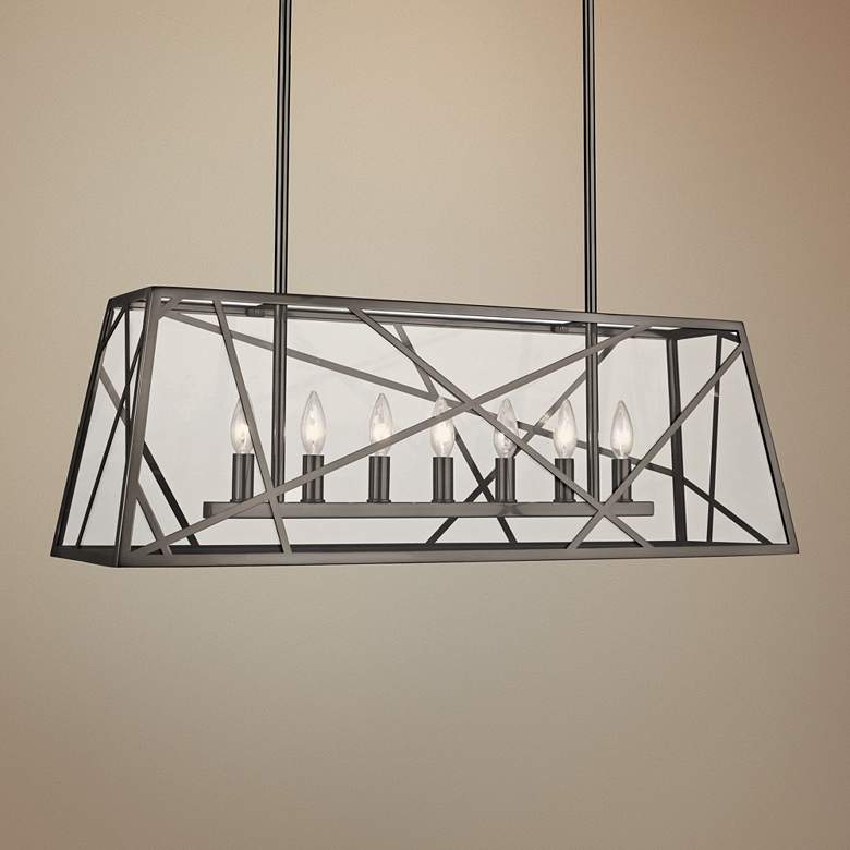 Image 1 Bond 36"W Blackened Nickel Kitchen Island Light Chandelier