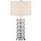 Bond Clear and Brushed Steel Stacked Column Table Lamp