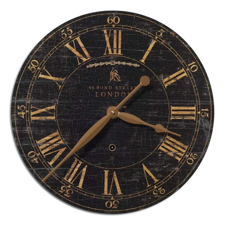 Image 1 Bond Street Black 18 inch Wide Round Wall Clock