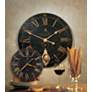 1_Bond Street Black Pendulum 30" Wide Round Wall Clock