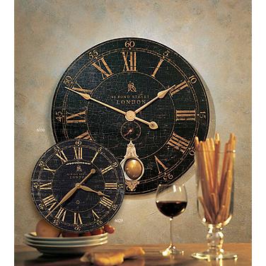 Bond Street Black Pendulum 30" Wide Round Wall Clock