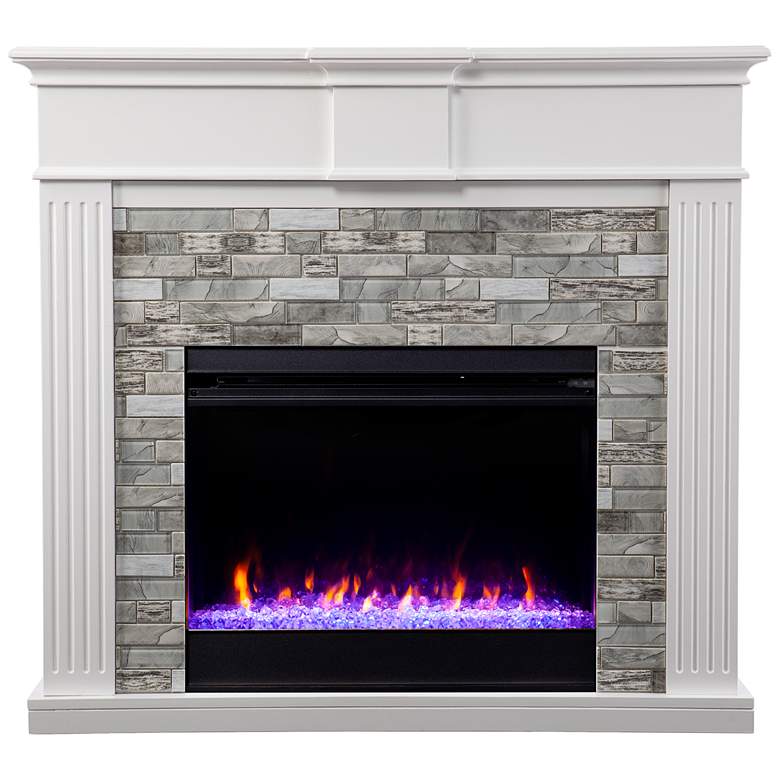 Image 2 Bondale 41 3/4" Wide White Gray Electric Fireplace