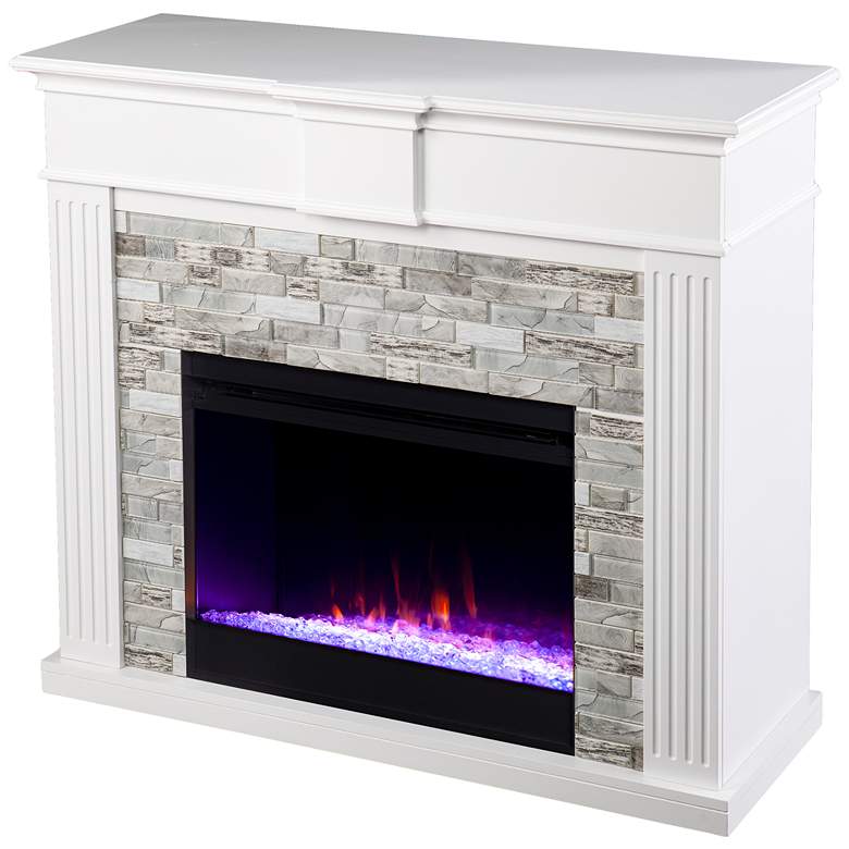 Image 4 Bondale 41 3/4" Wide White Gray Electric Fireplace more views