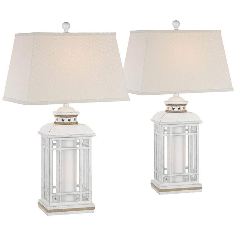 Image 1 Bondi Coastal Lantern Night Light Table Lamps Set of 2