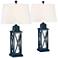 Bondi Navy Blue Coastal Lantern Table Lamps Set of 2