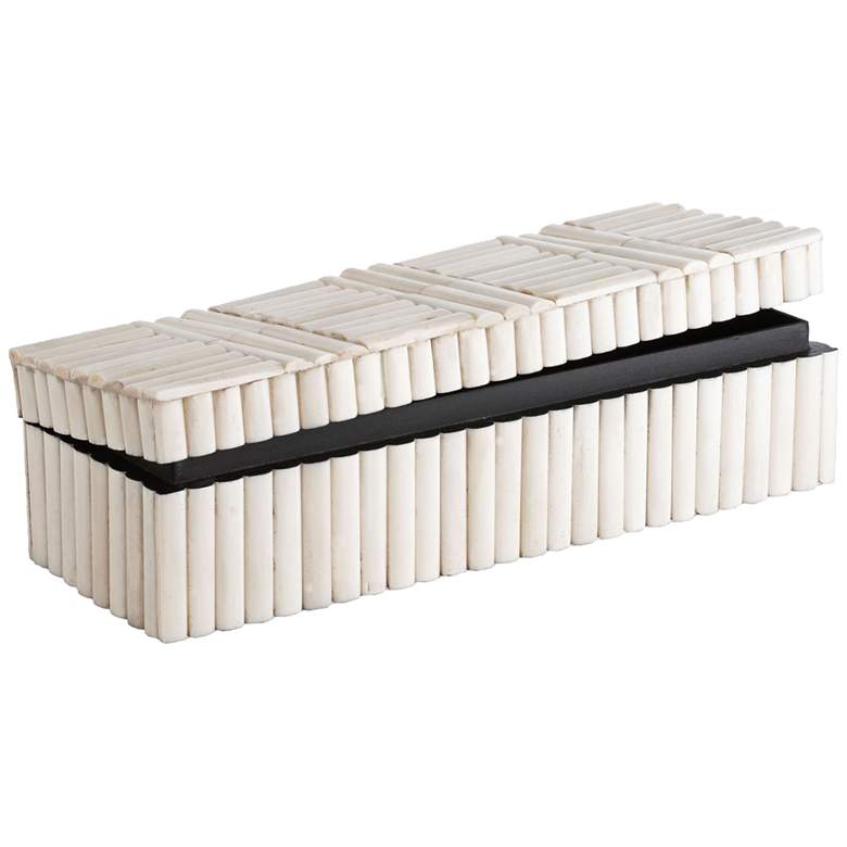 Image 1 Bone 12 inch Wide Handcrafted Rectangular Box