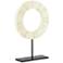 Bone 18 1/2" High Natural and Black Disc Sculpture