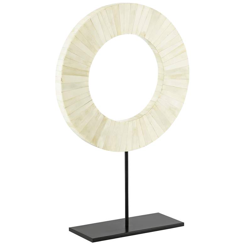 Image 1 Bone 23" High Natural and Black Disc Sculpture