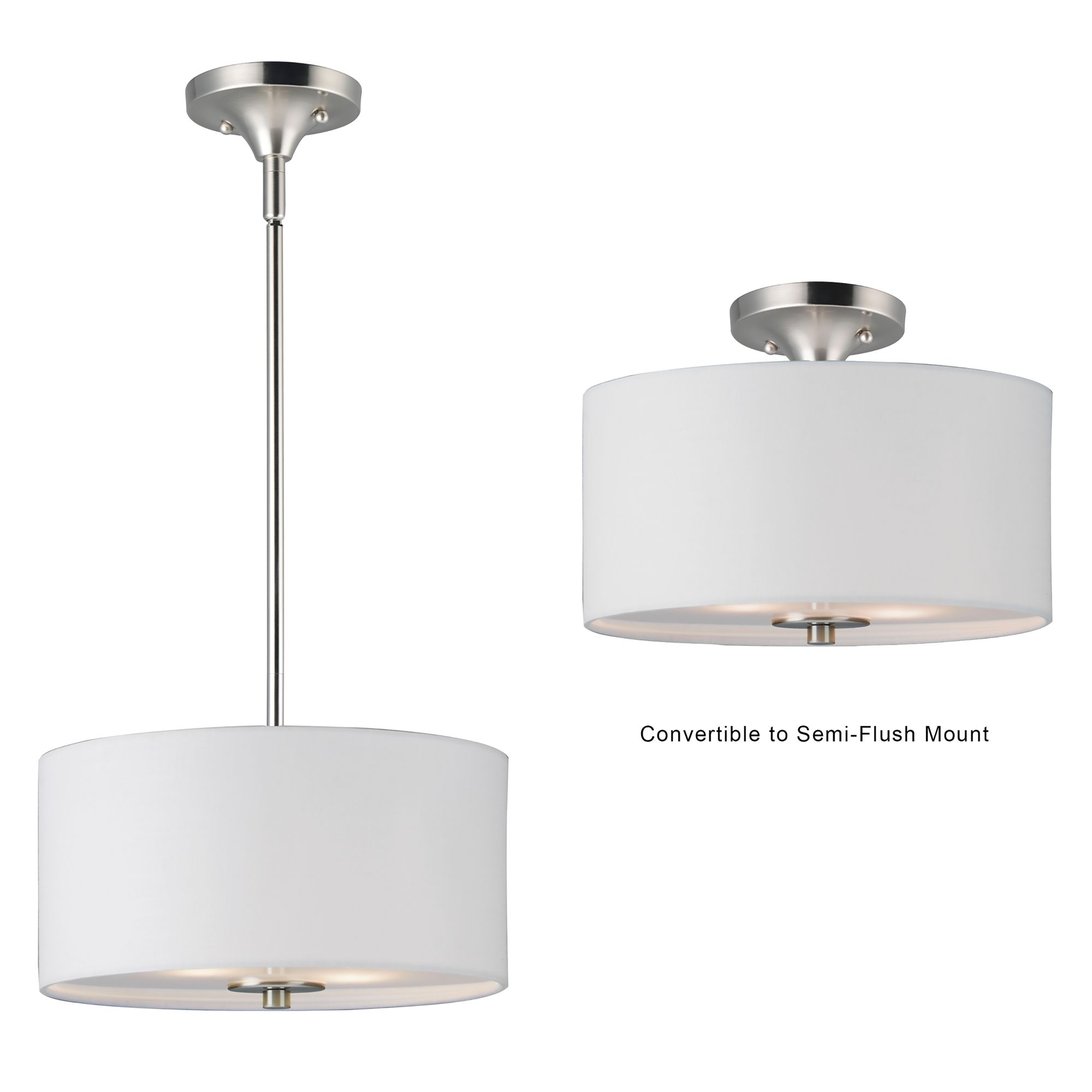 Image 7 Bongo 2-Light 13" Wide Satin Nickel Semi-Flush Mount more views