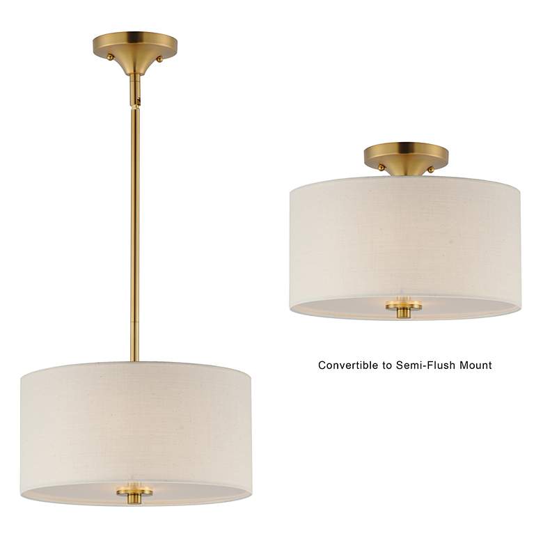 Image 2 Bongo 2-Light Pendant / Semi-Flush Mount Natural Aged Brass more views