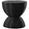 Bongo 22" Wide Stained Black Rattan Round Side Table