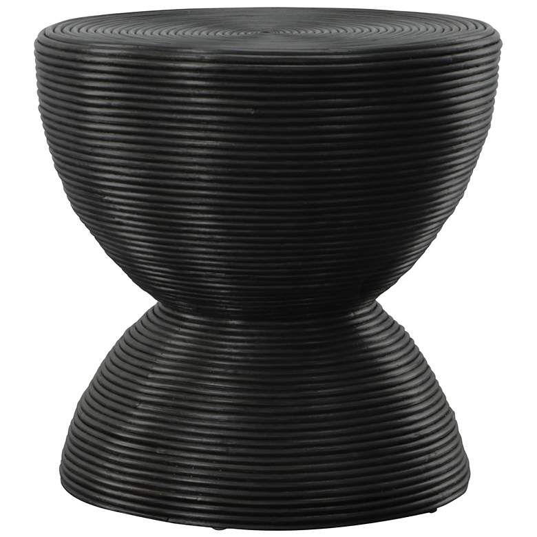 Image 1 Bongo 22" Wide Stained Black Rattan Round Side Table