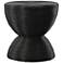 Bongo 22" Wide Stained Black Rattan Round Side Table