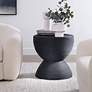 1_Bongo 22" Wide Stained Black Rattan Round Side Table
