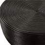 3_Bongo 22" Wide Stained Black Rattan Round Side Table more views