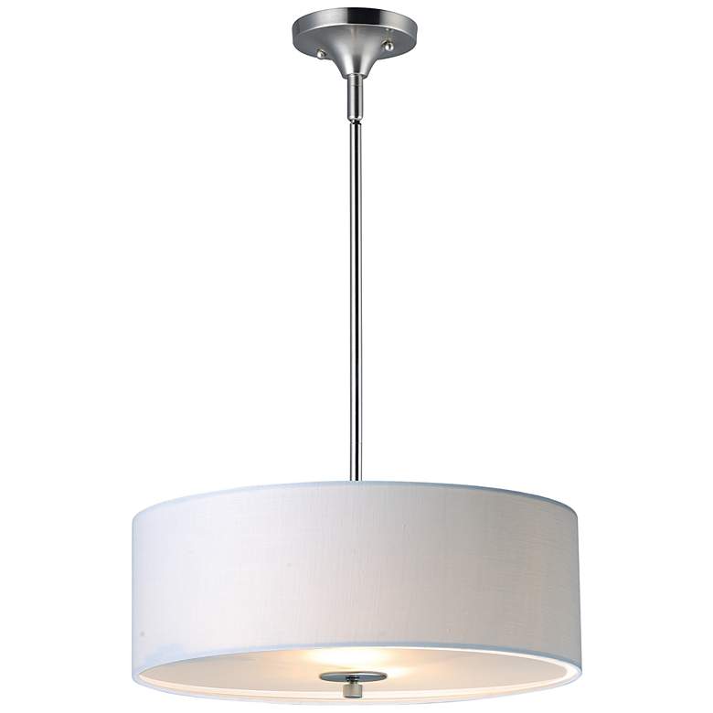 Image 1 Bongo 3-Light 18" Wide Satin Nickel Semi-Flush Mount