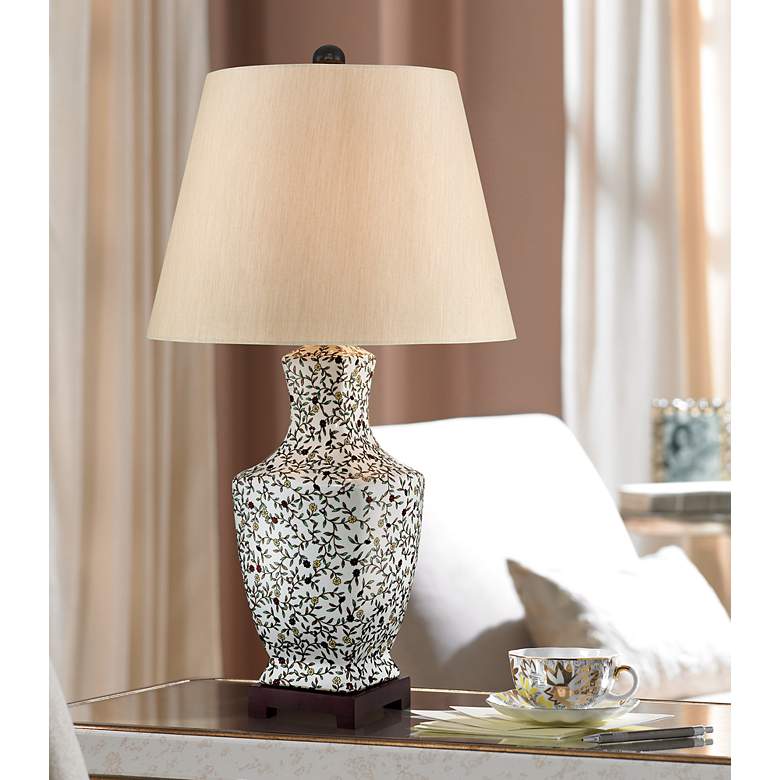 Image 1 Bonham Floral Motif  Ceramic Table Lamp