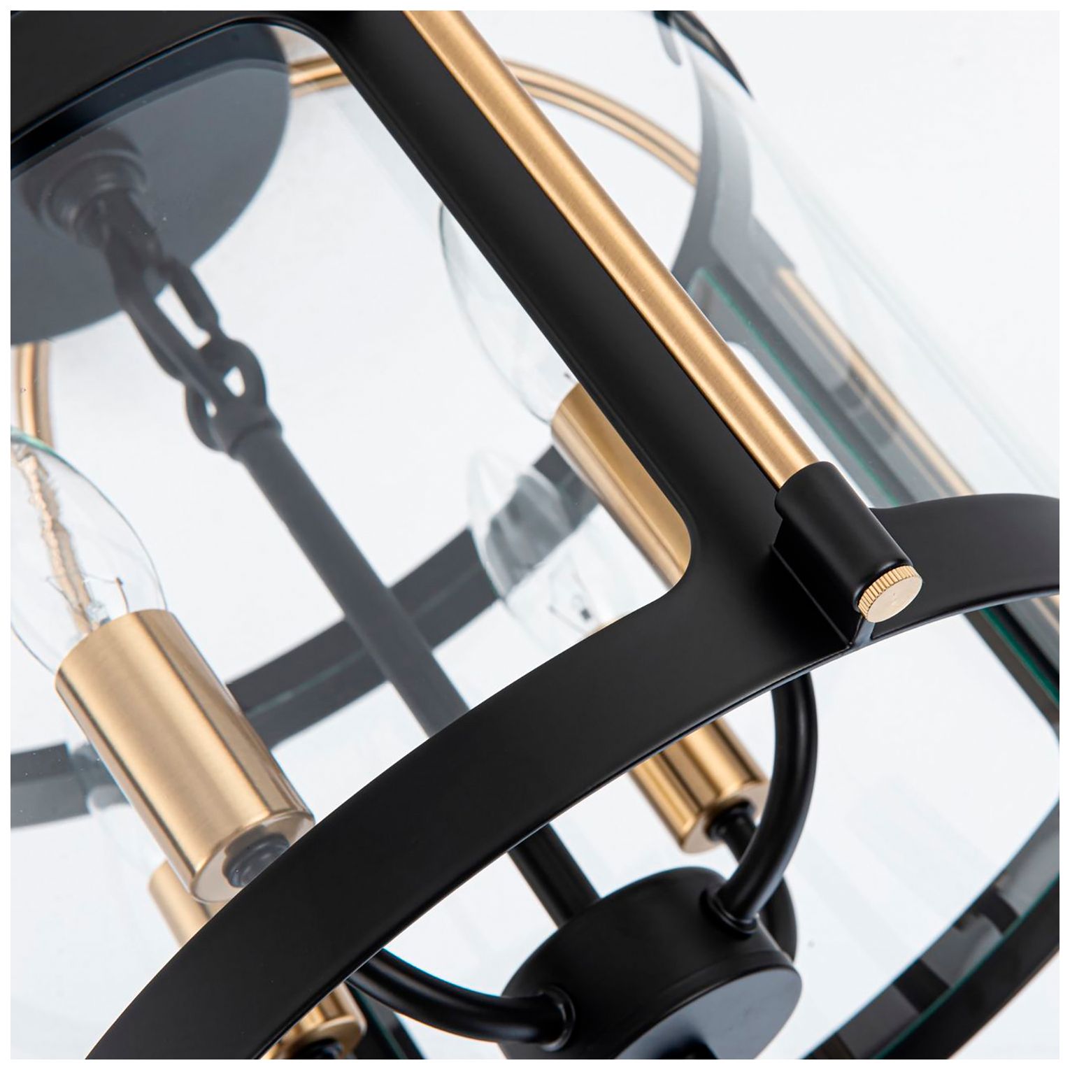 Image 4 Bonita 13" Wide 4-Light Black Flush Mount With Clear Glass Shade more views