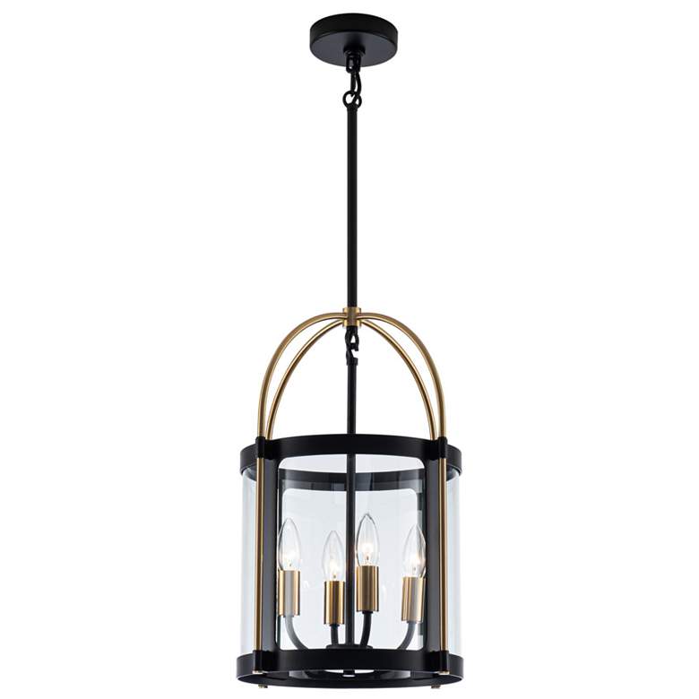 Image 1 Bonita 13" Wide 4-Light Black Pendant With Clear Glass Shade