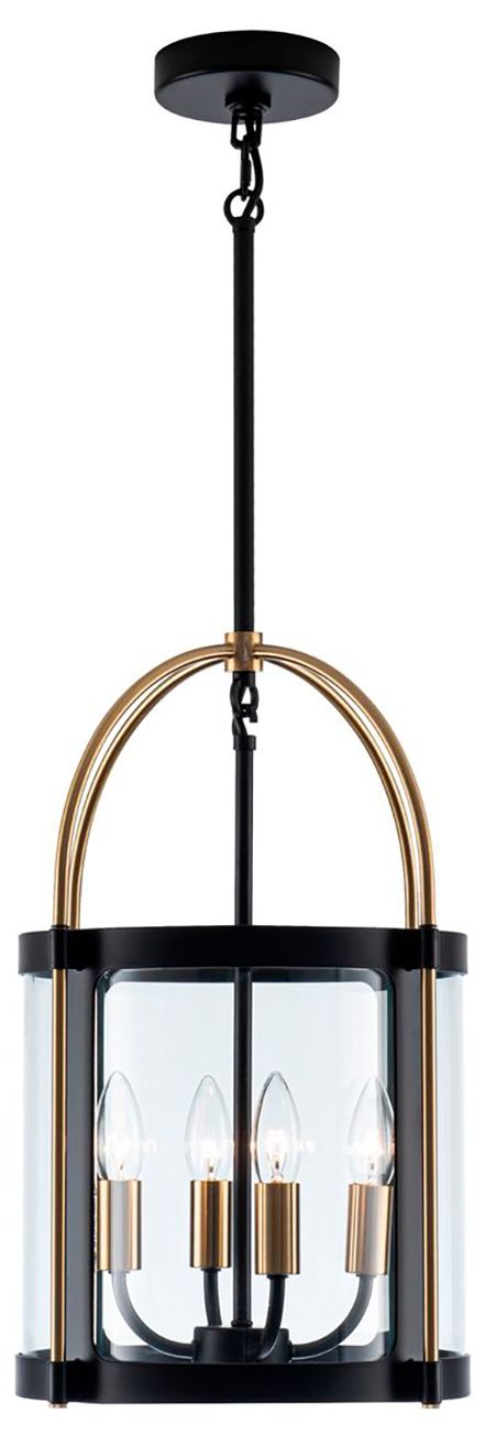 Image 2 Bonita 13" Wide 4-Light Black Pendant With Clear Glass Shade more views