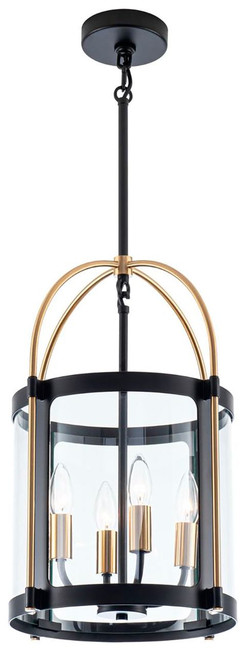 Image 3 Bonita 13" Wide 4-Light Black Pendant With Clear Glass Shade more views