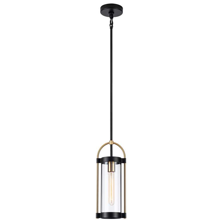Image 1 Bonita 5.7" Wide Black Pendant With Clear Glass Shade