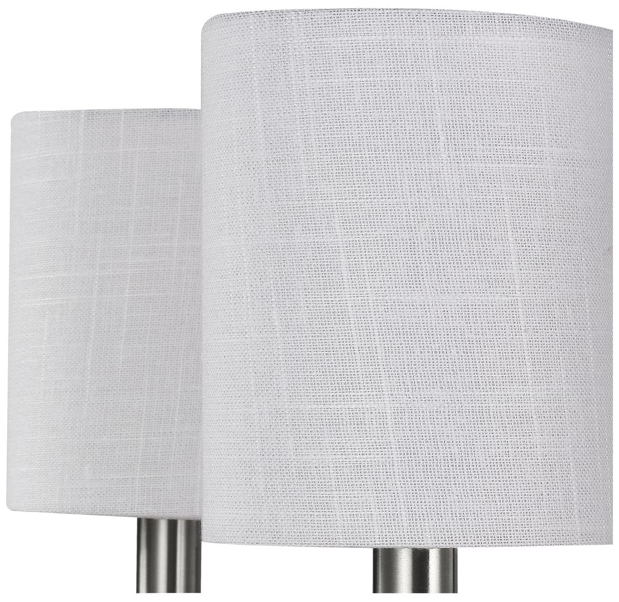 Bonita Collection Six-Light White Linen Fabric Shade Chandelier Light